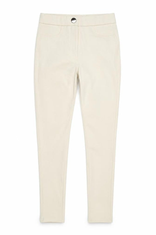 Womens UK Size S Zara Slim Fit Leggings Beige Trousers
