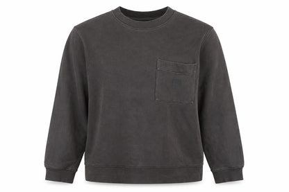 Front view of Zara unisex black crew neck sweatshirt, size 14