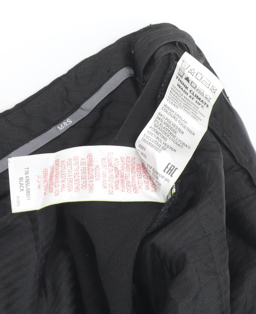 Marks & Spencer Black Men's Trousers 18 (17/LNG)