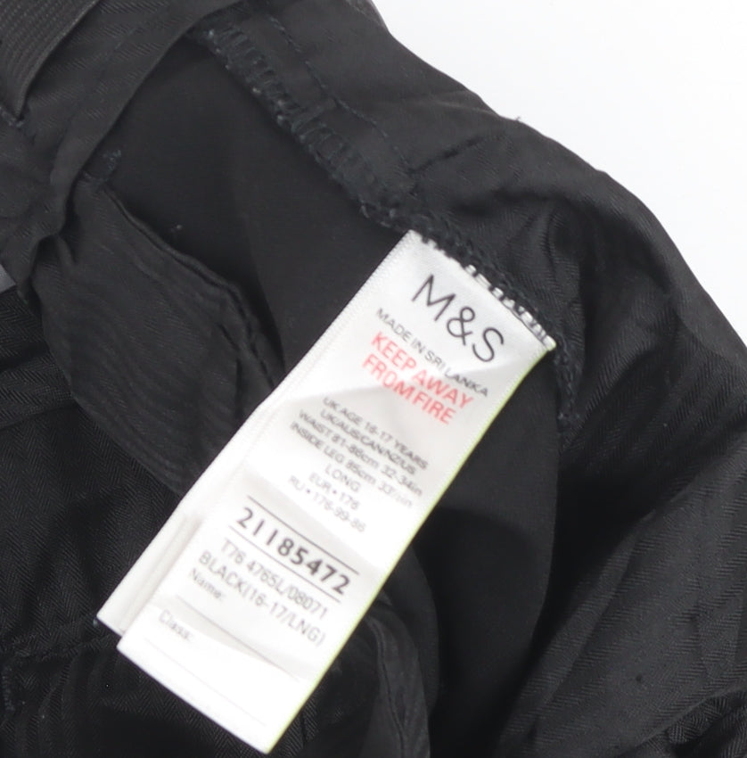 Marks & Spencer Black Men's Trousers 18 (17/LNG)