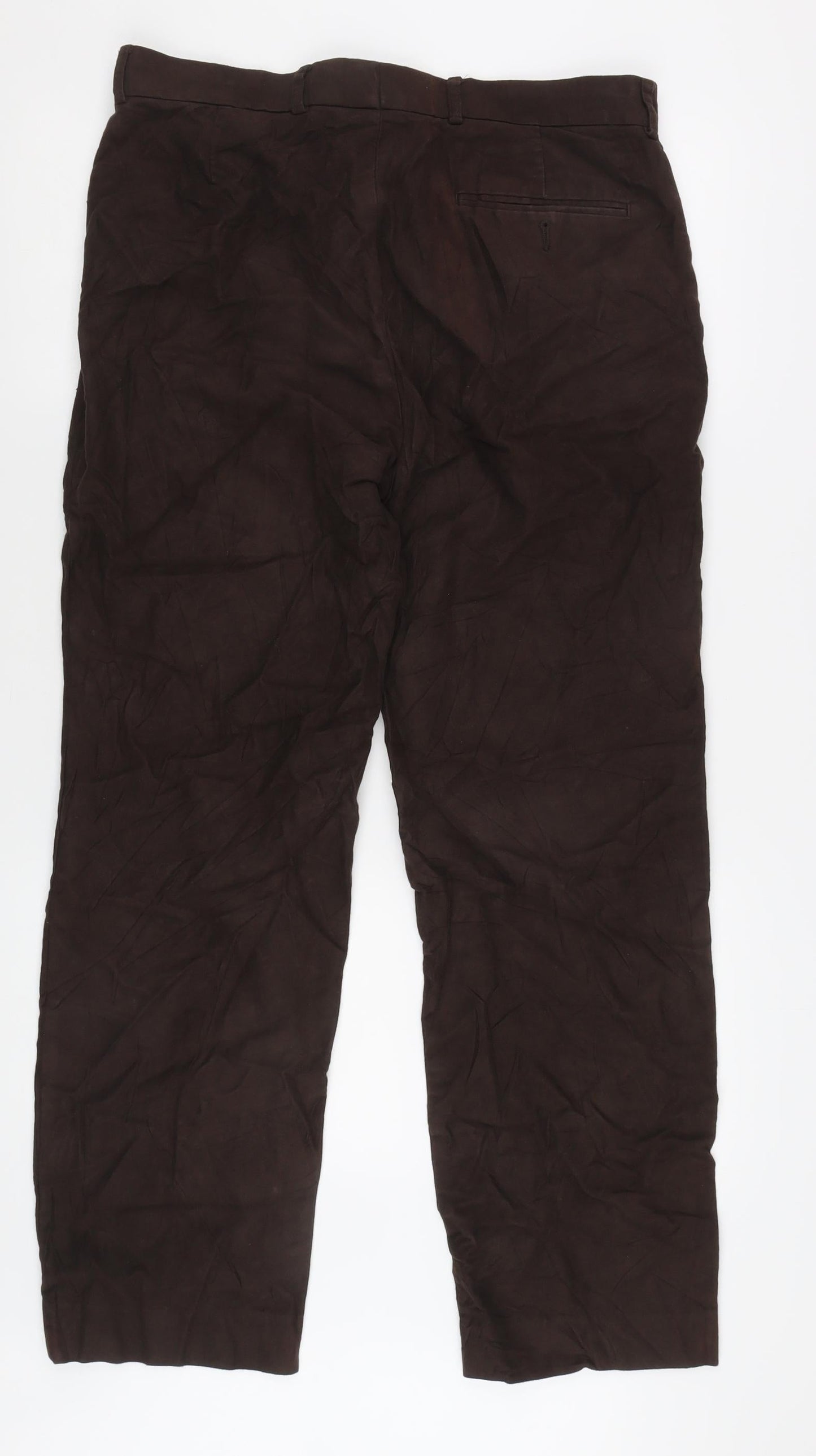 Traders Men's Brown Cotton Trousers Size 34