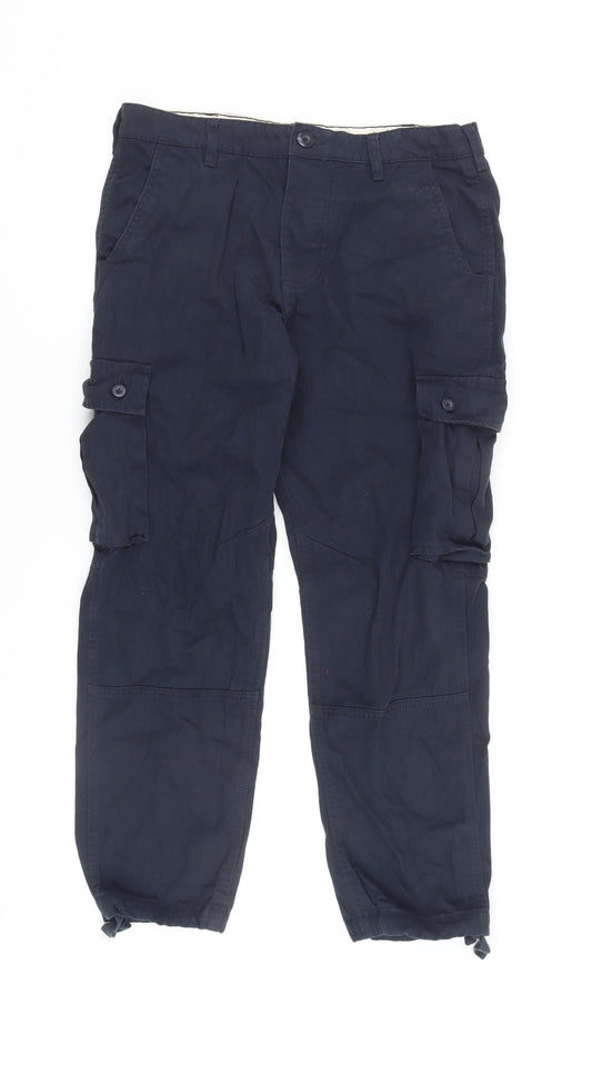 The Stronghold Men's Blue Cargo Trousers - Size 32