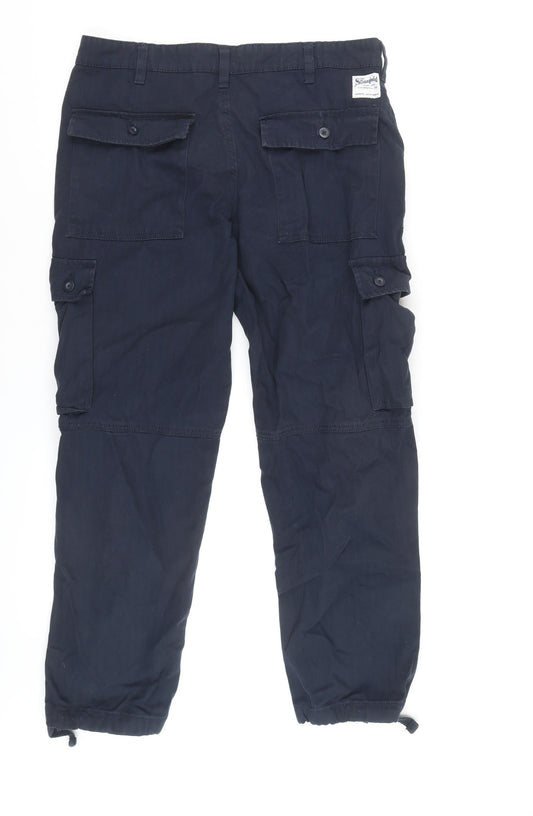 The Stronghold Men's Blue Cargo Trousers - Size 32