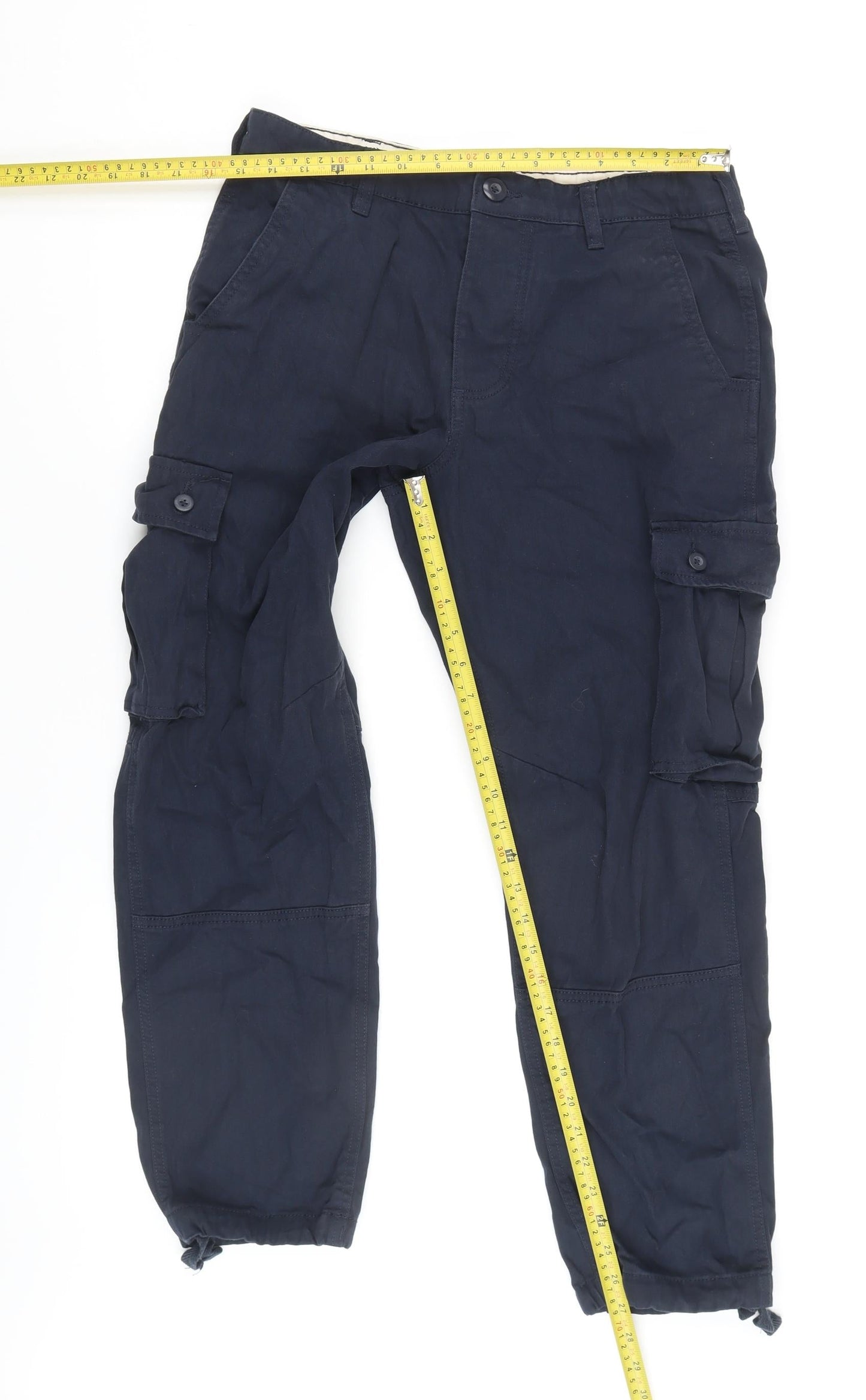 The Stronghold Men's Blue Cargo Trousers - Size 32