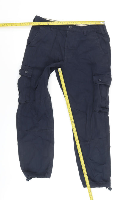 The Stronghold Men's Blue Cargo Trousers - Size 32