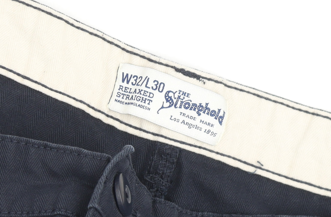 The Stronghold Men's Blue Cargo Trousers - Size 32
