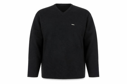 REFINED Men's Black Acrylic V-Neck Pullover XL