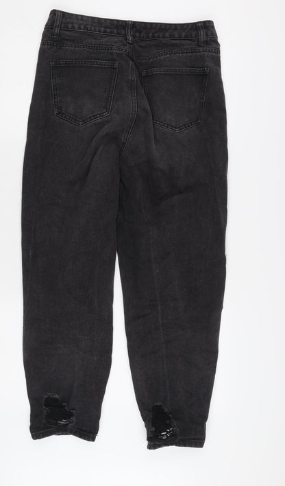 Missguided Petite Black Distressed Jeans Size 16