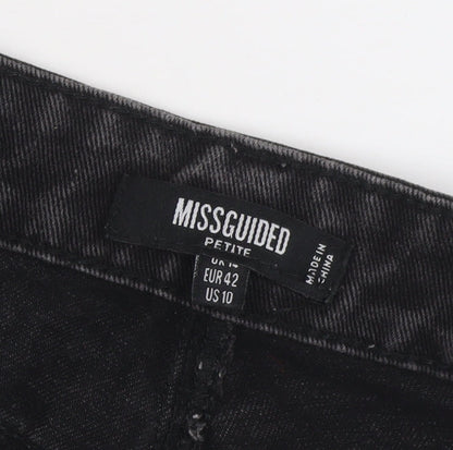 Missguided Petite Black Distressed Jeans Size 16