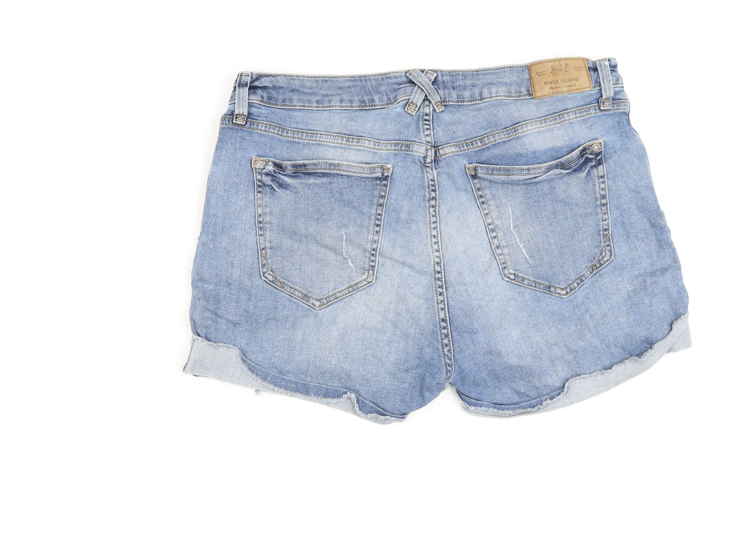 River Island Women’s Blue Denim Boyfriend Shorts Size 16