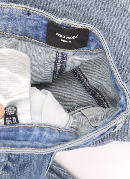 Womens UK Size M VERO MODA Relaxed Fit Boyfriend Blue Jeans