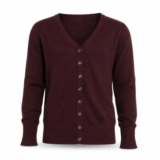 IDI by Matthew Men's Red V-Neck Cotton Cardigan - Size L
