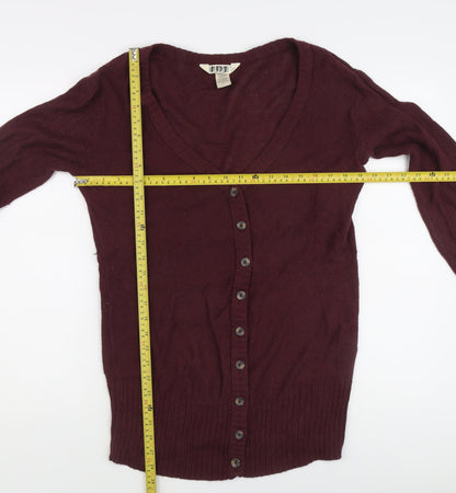 IDI by Matthew Men's Red V-Neck Cotton Cardigan - Size L