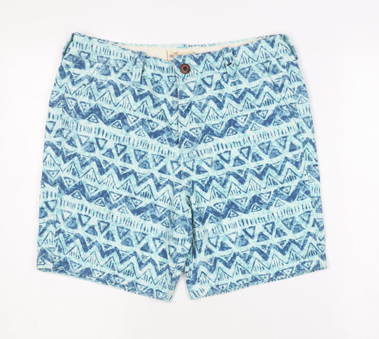 Hollister Men's Blue Aztec Chino Shorts Size 30