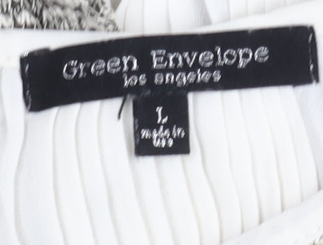Womens UK Size L Green Envelope Grey Pullover Jumper