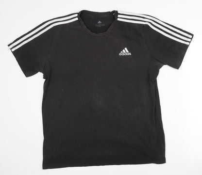 Adidas Men's Black L T-Shirt, Classic Style