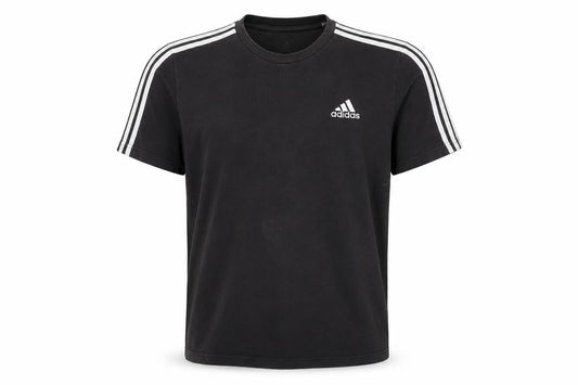 Front view of Adidas Men's Black L T-Shirt, Classic Style