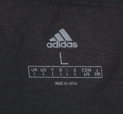 Adidas Men's Black L T-Shirt, Classic Style