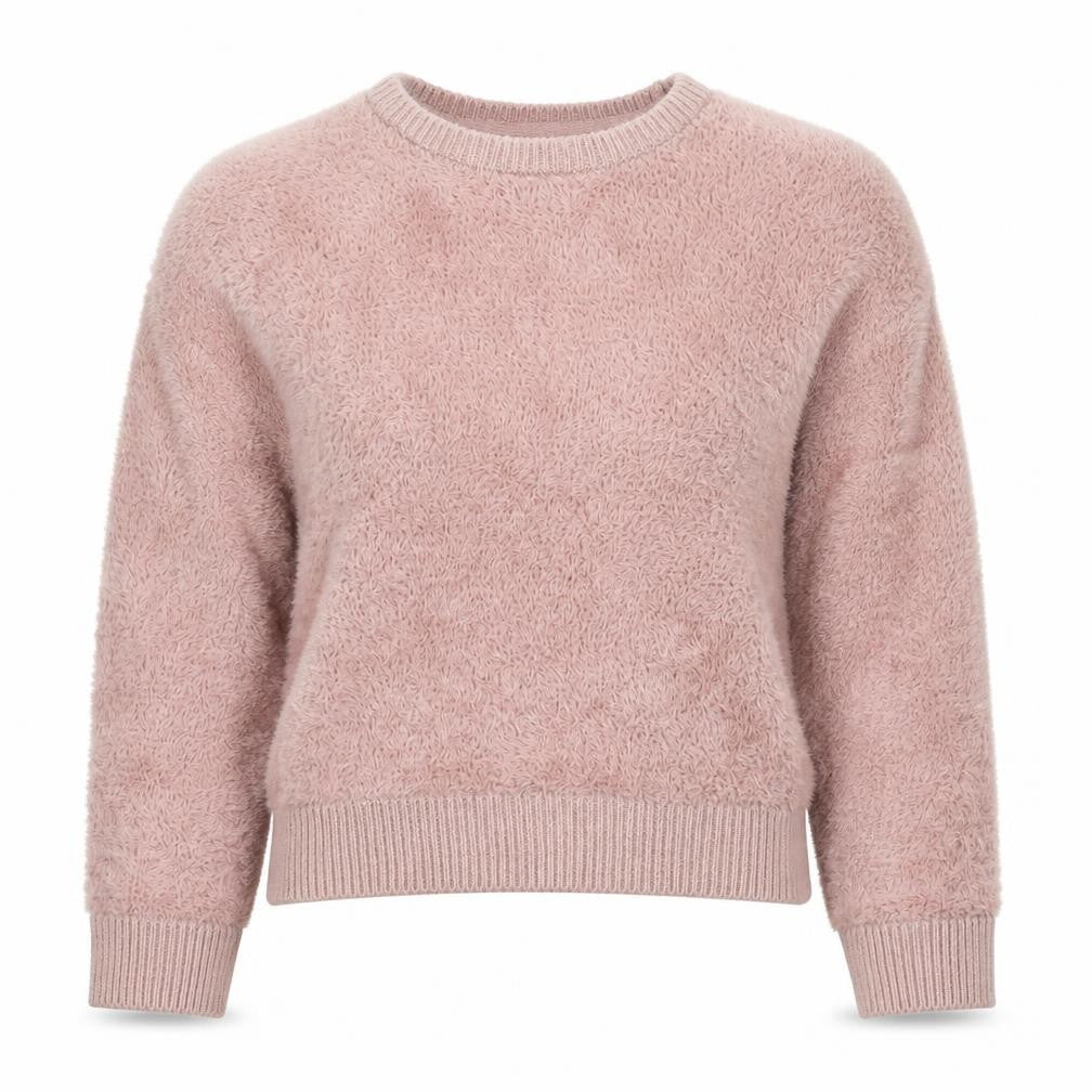 Front view of Topshop Petite Pink Knit Sweatshirt, size 12