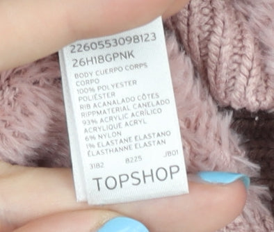 Topshop Petite Pink Knit Sweatshirt, Size 12