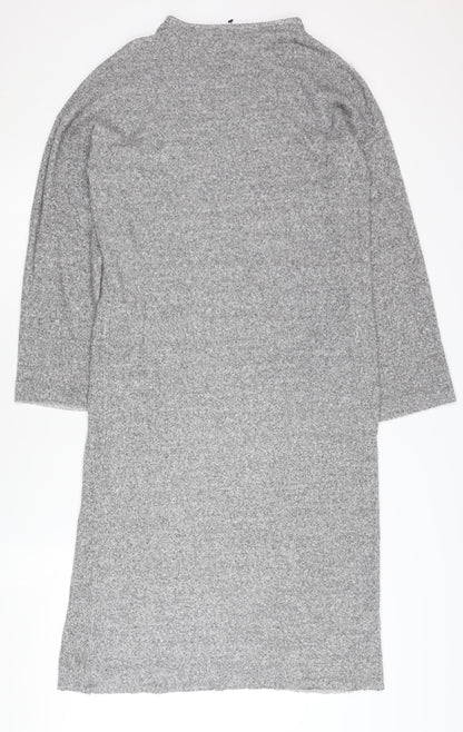 Zara Women Grey Shift Dress, Size 10, Long Sleeve, Winter