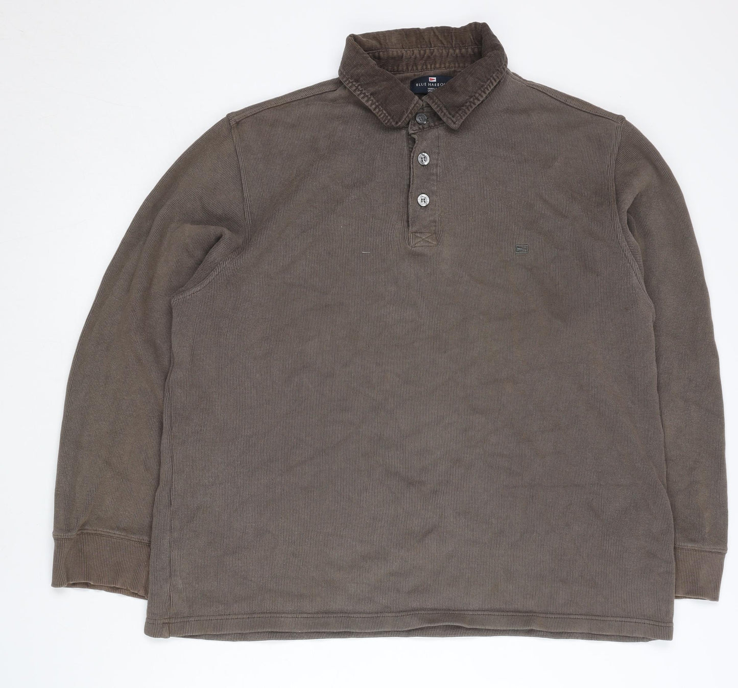 Mens UK Size L Marks and Spencer Brown Henley Sweatshirt
