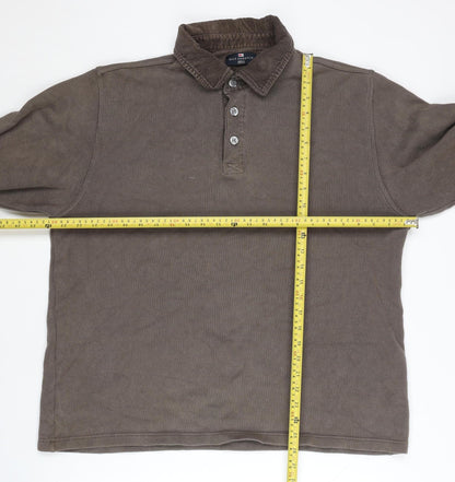 Mens UK Size L Marks and Spencer Brown Henley Sweatshirt