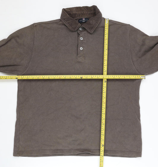 Mens UK Size L Marks and Spencer Brown Henley Sweatshirt