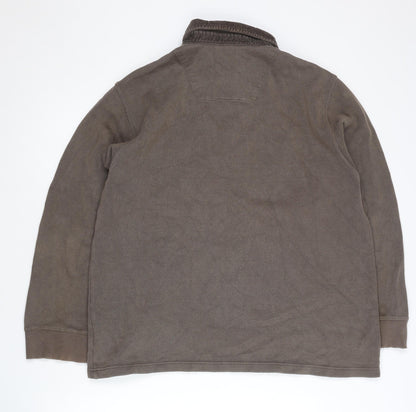 Mens UK Size L Marks and Spencer Brown Henley Sweatshirt