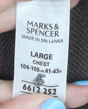 Mens UK Size L Marks and Spencer Brown Henley Sweatshirt