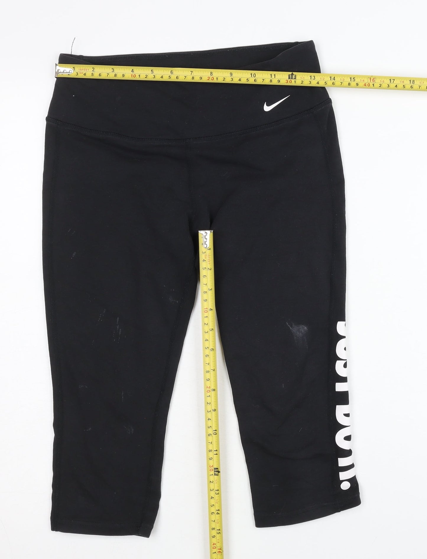 Nike Women's Black Cropped Leggings, Size S