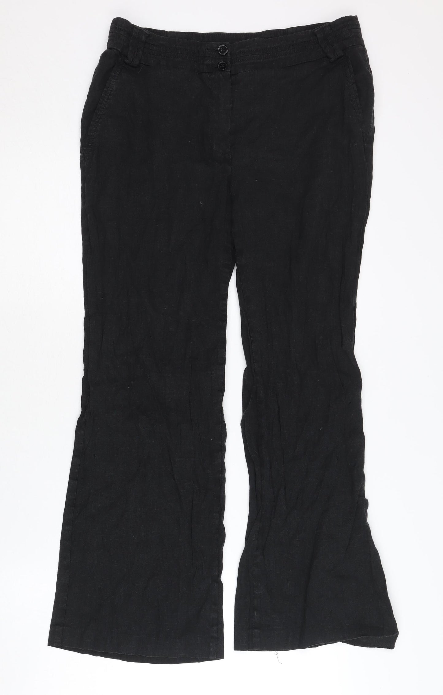 Womens UK Size 12 Marks and Spencer Regular Fit  Black Trousers