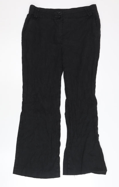 Womens UK Size 12 Marks and Spencer Regular Fit  Black Trousers