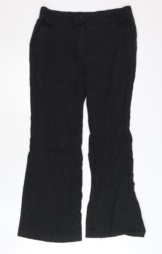 Womens UK Size 12 Marks and Spencer Regular Fit  Black Trousers