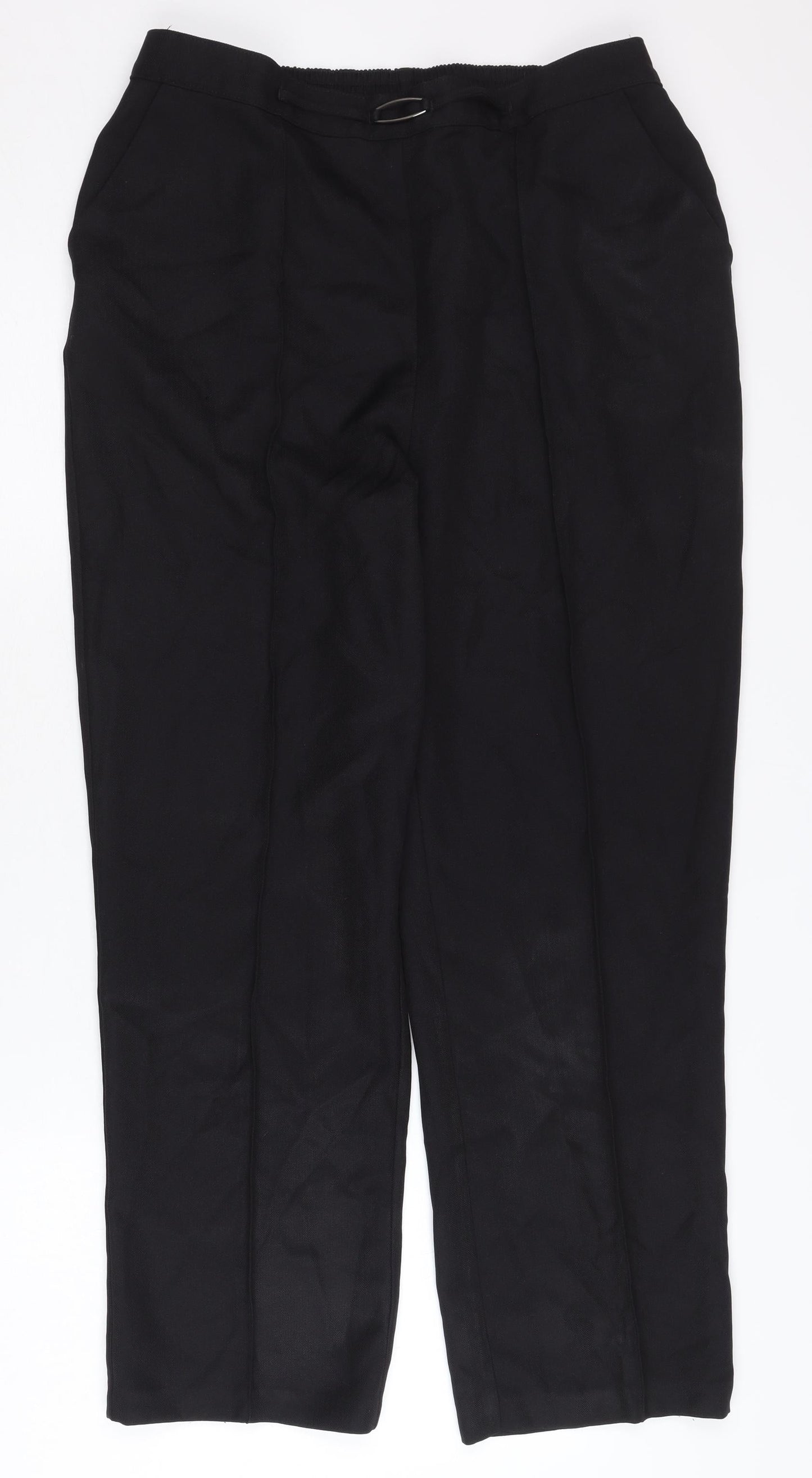 Womens UK Size 14 Et Vous Regular Fit Casual Workwear Black Trousers