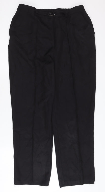 Womens UK Size 14 Et Vous Regular Fit Casual Workwear Black Trousers