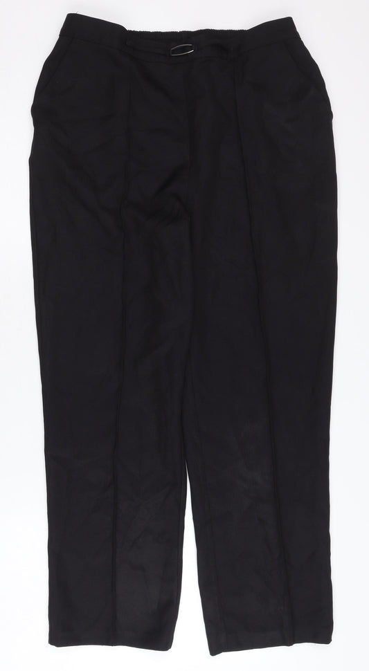 Womens UK Size 14 Et Vous Regular Fit Casual Workwear Black Trousers