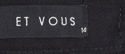 Womens UK Size 14 Et Vous Regular Fit Casual Workwear Black Trousers