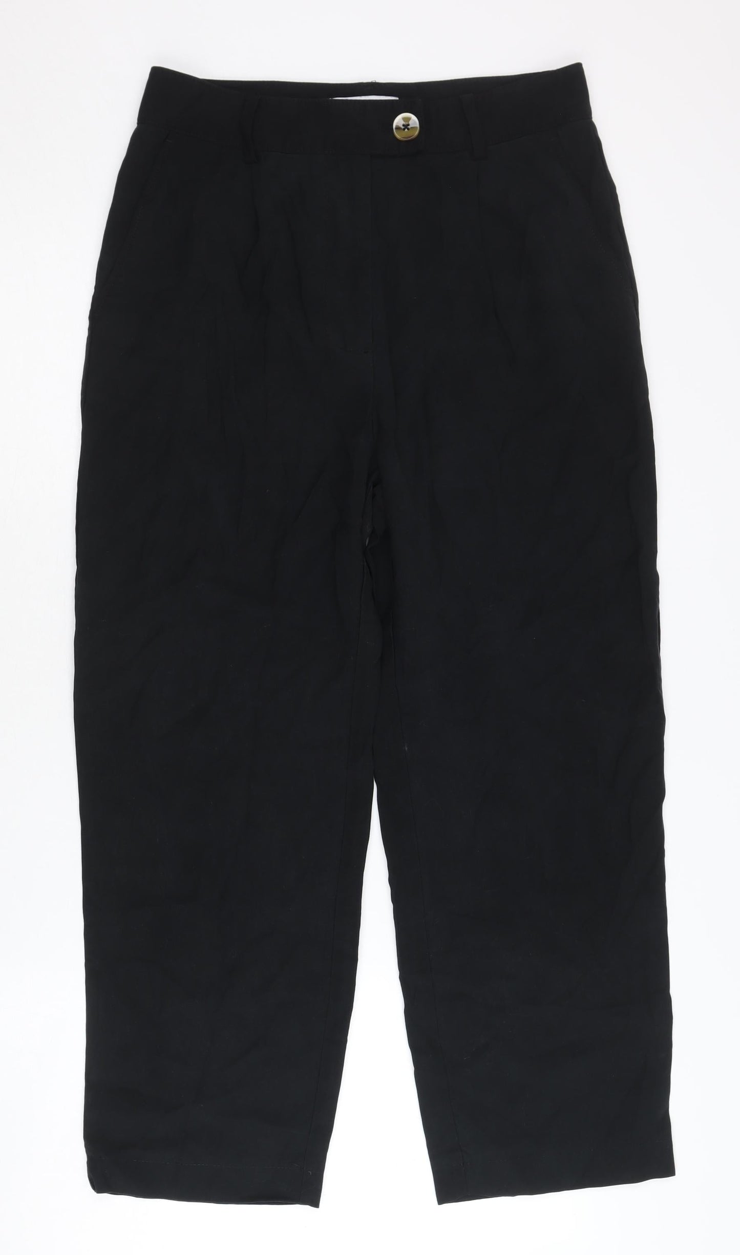 Womens UK Size 8 MNG Regular Fit Straight Black Trousers
