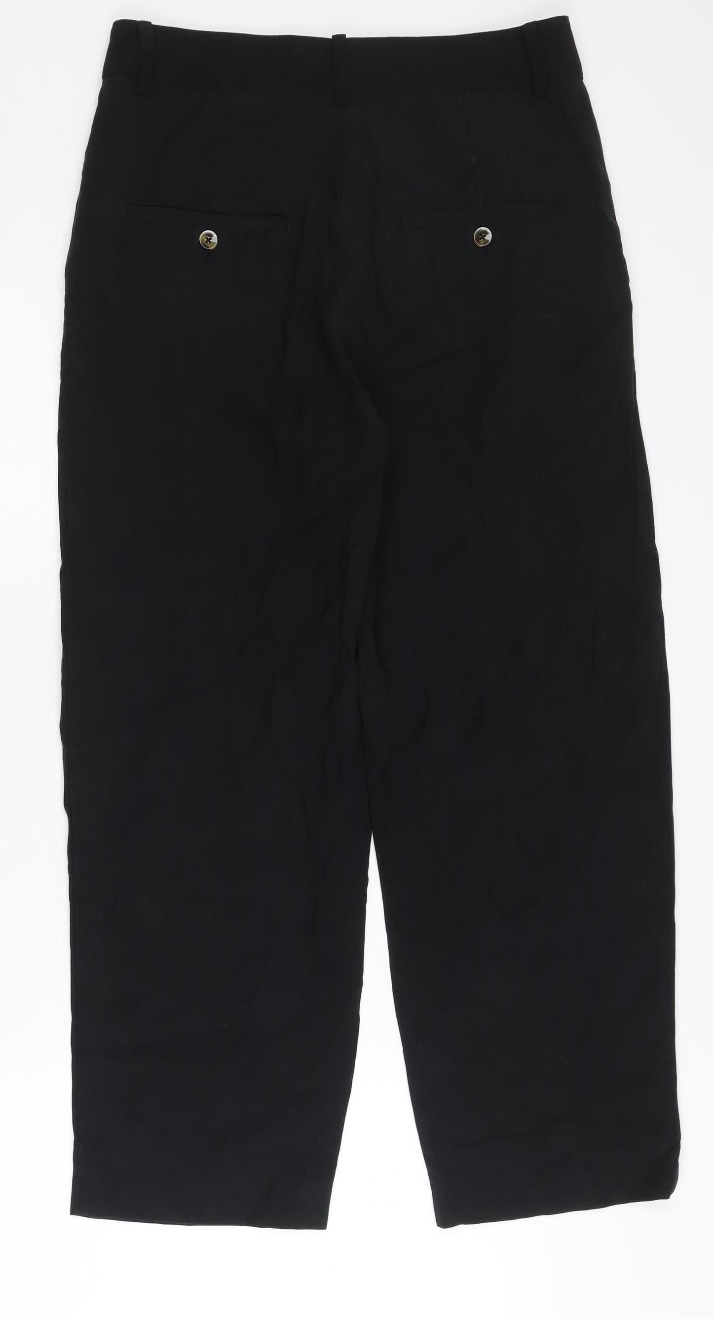 Womens UK Size 8 MNG Regular Fit Straight Black Trousers