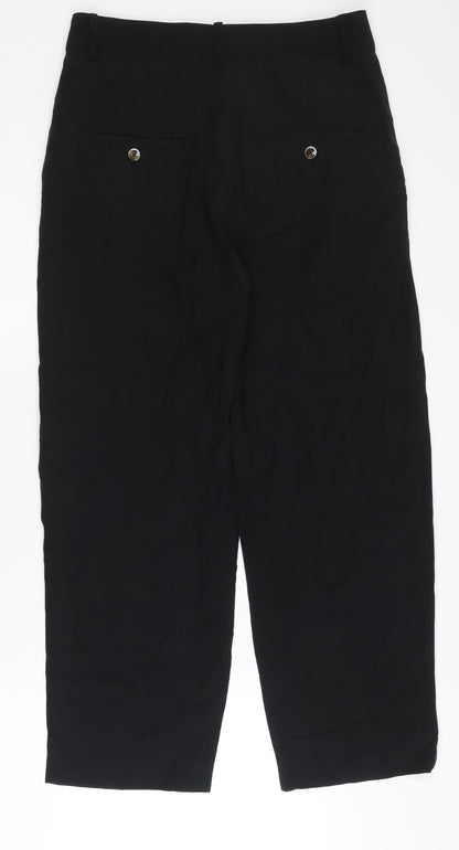 Womens UK Size 8 MNG Regular Fit Straight Black Trousers