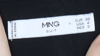 Womens UK Size 8 MNG Regular Fit Straight Black Trousers