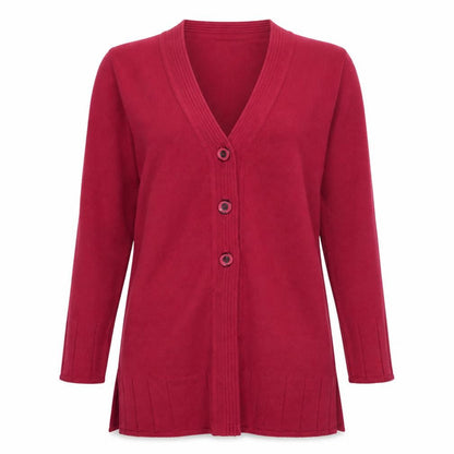 VIEW Women's Red Cardigan V-Neck Size 5 Casual