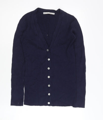 Fiona Mei Women's Blue Cardigan, L, V-Neck