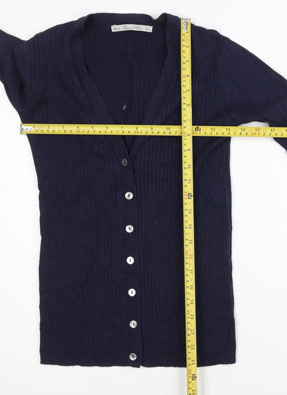 Fiona Mei Women's Blue Cardigan, L, V-Neck