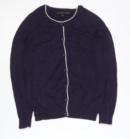 Betty Jackson Black Women's Purple Cardigan Size 10