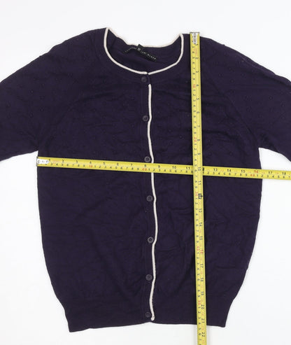 Betty Jackson Black Women's Purple Cardigan Size 10