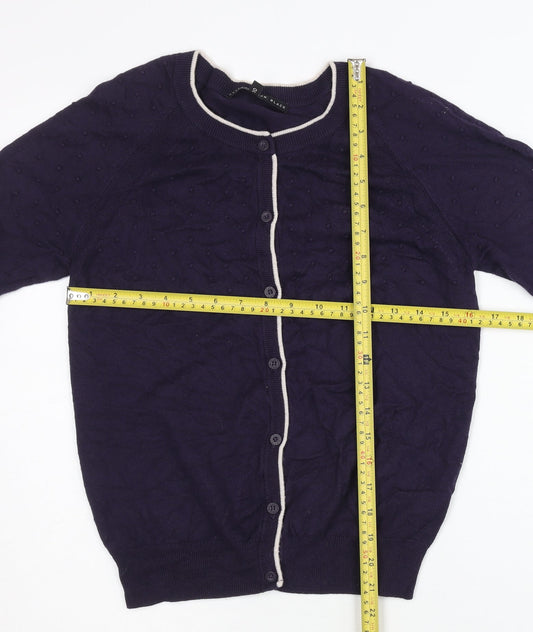 Betty Jackson Black Women's Purple Cardigan Size 10