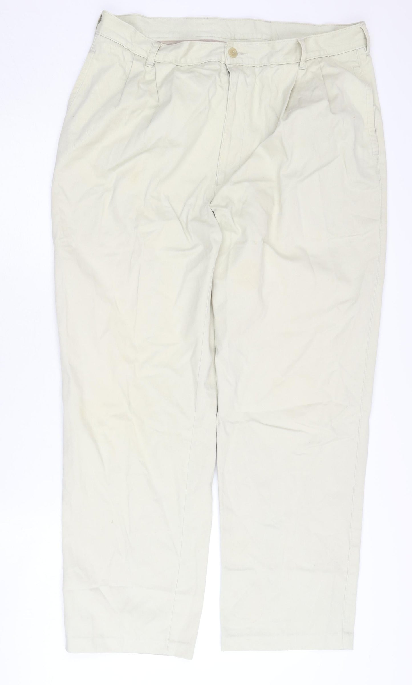 Mens UK Size L BHS Regular Fit Chino Beige Trousers