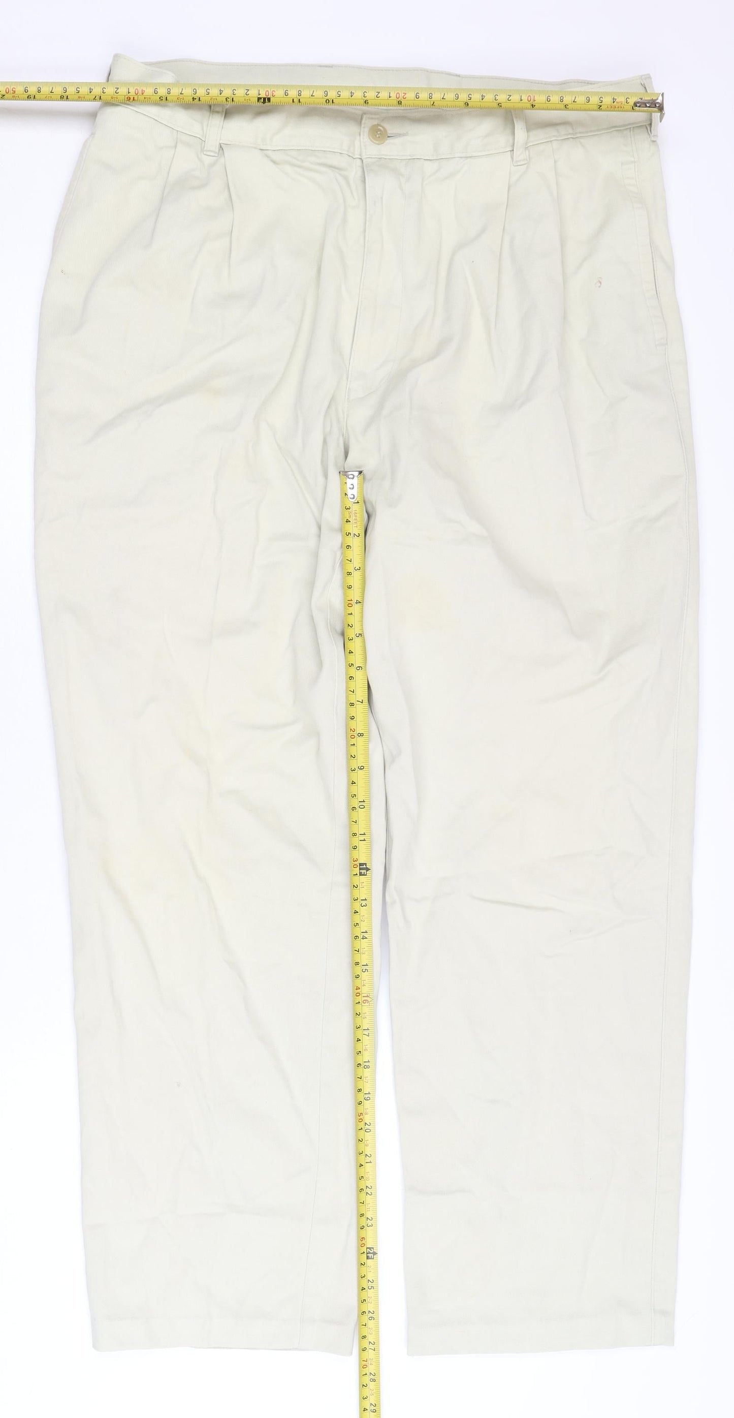 Mens UK Size L BHS Regular Fit Chino Beige Trousers